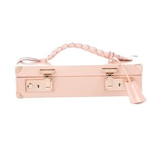 $1790 FENDI Pink Patent Leather Vanity Case w/ Key & Clochette